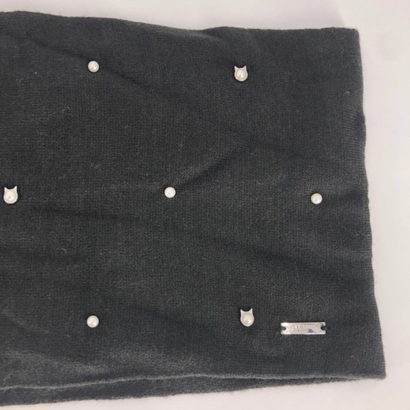 Karl Lagerfeld Women Infinity Black Winter Scarf - Picture 3 of 6